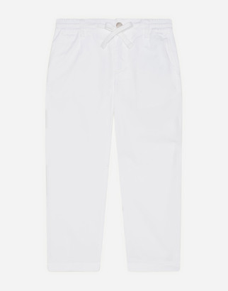 Dolce & Gabbana Poplin pants with embroidered logo