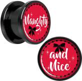 Thumbnail for your product : Body Candy Black Anodized Steel Holiday Naughty Nice Screw Fit Plug Set of 2 1/2"