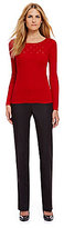 Thumbnail for your product : Jones New York Collection Diamond Scallop Stitch-Rib-Knit Sweater