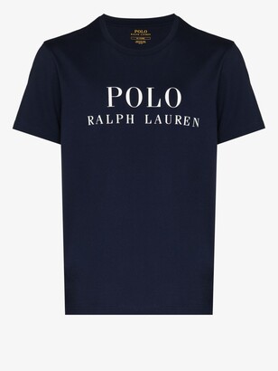Polo Ralph Lauren Blue Logo Print Cotton T-Shirt