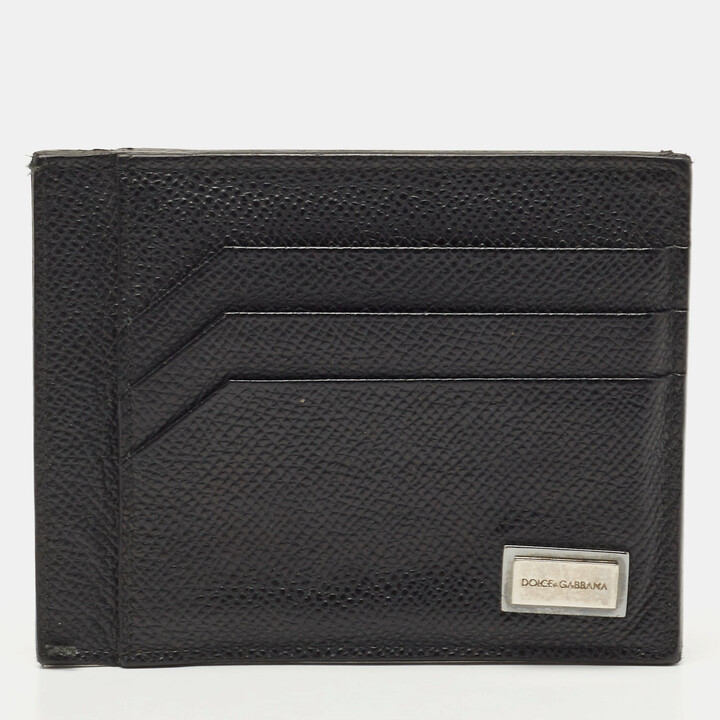 Dolce & Gabbana Black Leather 6CC Card Holder