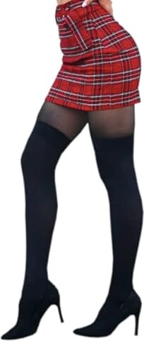 Millennials In Motion Faux Thigh High Tights with Sweater Thigh