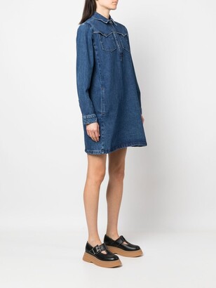 A.P.C. Long-Sleeve Denim Dress - ShopStyle