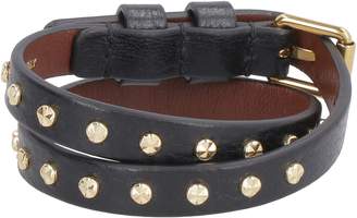 Alexander McQueen Leather Bracelet With Medallion And Skull