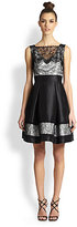 Thumbnail for your product : Theia Lace-Overlay Taffeta Party Dress