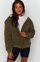 Thumbnail for your product : Beginning Boutique Avenue Sherpa Parka Khaki