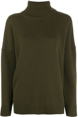 khaki roll neck jumper womens