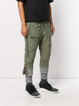 Moncler X Greg Lauren layered cropped cargo trousers