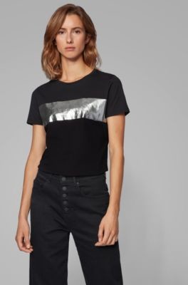 BOSS Regular-fit T-shirt with 3D foil-print logo