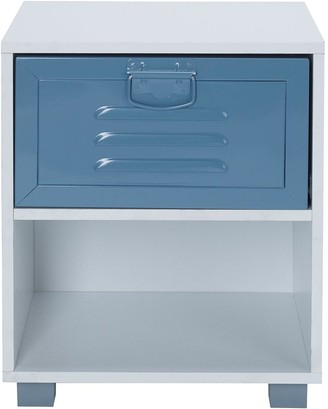 Lloyd Pascal Edison Metal Locker 1 Drawer Bedside Table - Blue