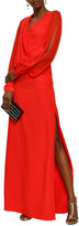 Thumbnail for your product : Lanvin Chiffon-paneled Draped Crepe Gown
