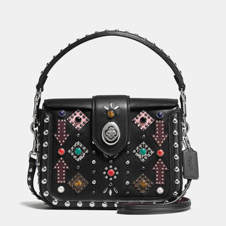Coach Page Crossbody In Glovetanned Leather With All Over Western Rivets