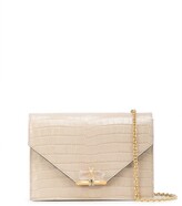 Thumbnail for your product : Marchesa Quartz Crystal leather clutch