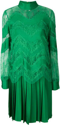 Valentino lace embroidered and pleated dress
