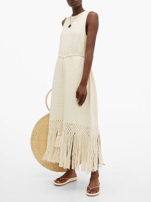 Rhode Resort Aaliyah Tasselled Cotton Midi Dress - Ivory