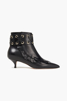 Thumbnail for your product : Red(V) Ruffle-trimmed Lace-up Leather Ankle Boots