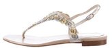 Thumbnail for your product : Rene Caovilla Embellished T-Strap Sandals