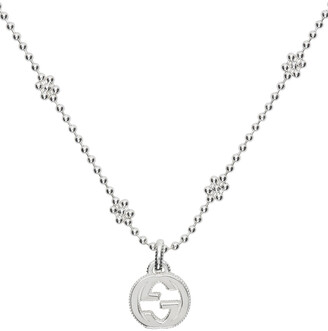 Gucci Silver Interlocking G Ball Chain Necklace