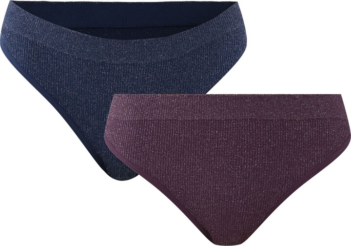 No Boundaries Lurex Thong, 2-Pack, Women’s