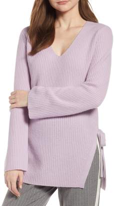 Halogen Side Tie Cashmere Sweater (Regular & Petite)