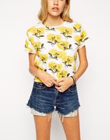 Thumbnail for your product : ASOS COLLECTION Crop Top in Yellow Floral Print