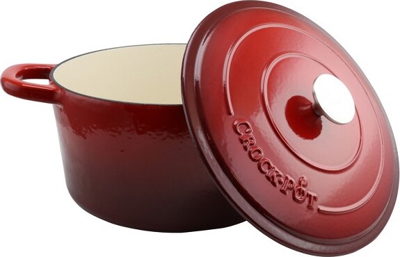 Crock Pot CrockPotArtisan7QuartRoundCastIronDutchOveninScarletRed