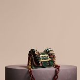 Thumbnail for your product : Burberry The Ruffle Buckle Bag in Snakeskin, Ostrich and Check, Pink