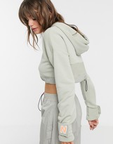 Thumbnail for your product : New Balance Utility Pack cropped hoodie in beige exclusive at ASOS