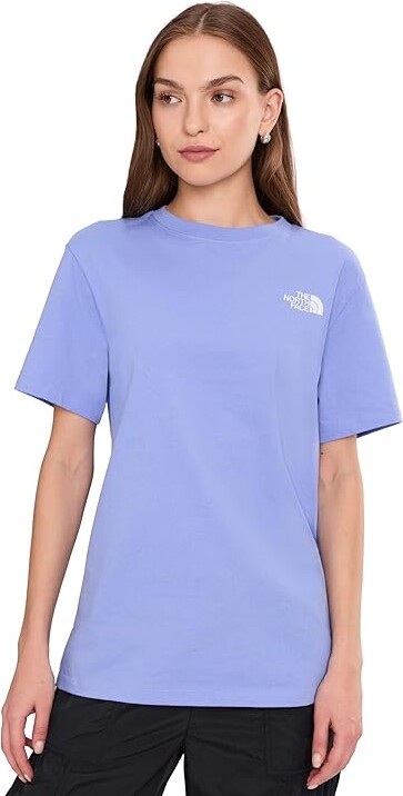 The North Face Evolution Box NSE Short Sleeve T-Shirts Women's Short Sleeve Pullover Periwinkle Glow : SM, Cotton