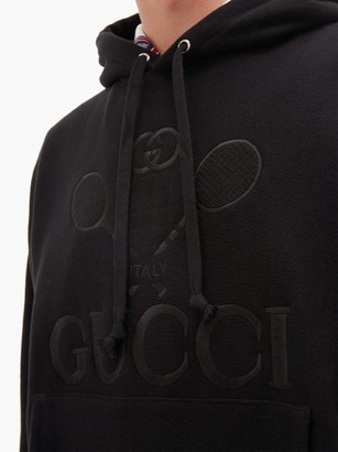 Gucci Tennis Logo-embroidered Cotton Hooded Sweatshirt - Black - ShopStyle  Jumpers & Hoodies