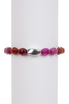 Thumbnail for your product : Simon Sebbag Beaded Faceted Jasper & Twisted Oval Charm Stretch Bracelet