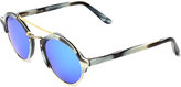 Thumbnail for your product : Illesteva Milan II Round Iridescent Sunglasses, Horn/Blue