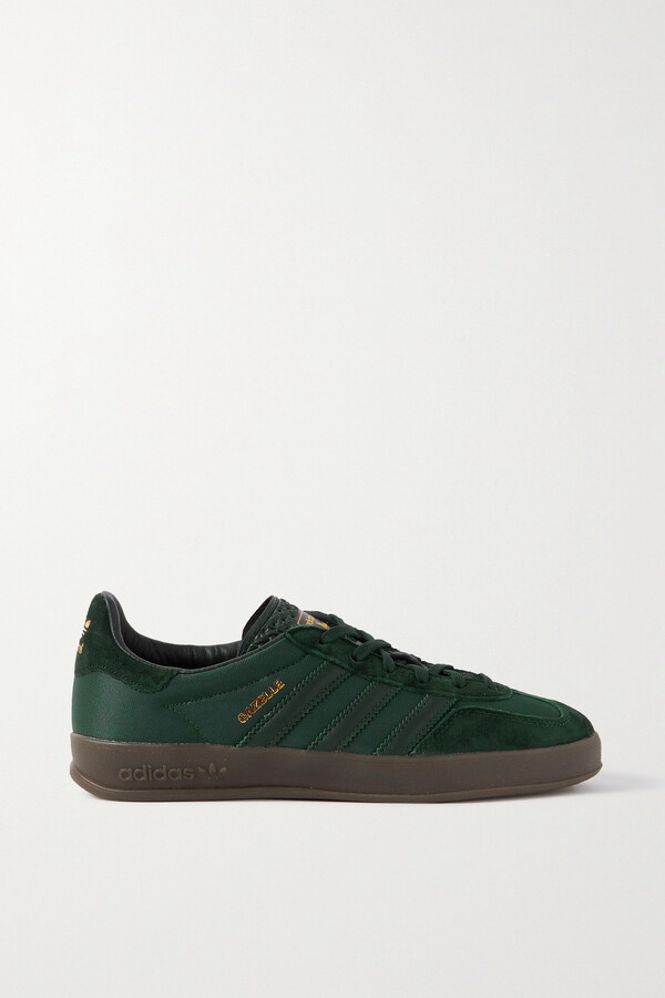 adidas Gazelle Indoor Leather-trimmed Suede And Nylon Sneakers - Green -  ShopStyle