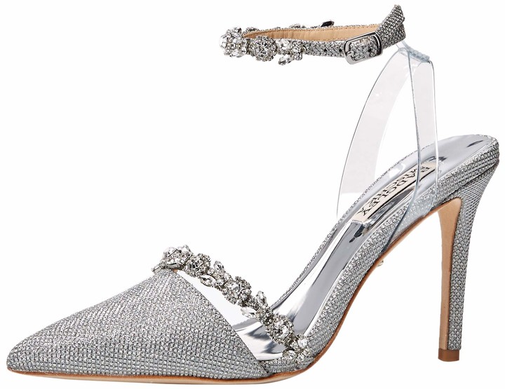 badgley mischka stephanie glitter slingback pump