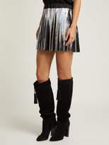 Thumbnail for your product : Balmain Holographic Pleated Voile Mini Skirt - Womens - Black Multi