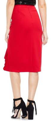 Vince Camuto Women's Front Ruffle Crepe Ponte Pencil Skirt
