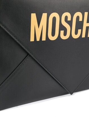 Moschino Logo Print Envelope Clutch