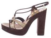 Thumbnail for your product : Prada Snakeskin Ankle Strap Sandals multicolor Snakeskin Ankle Strap Sandals