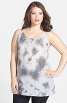 Thumbnail for your product : Eileen Fisher Scoop Neck Long Cotton & Silk Shell (Plus Size)