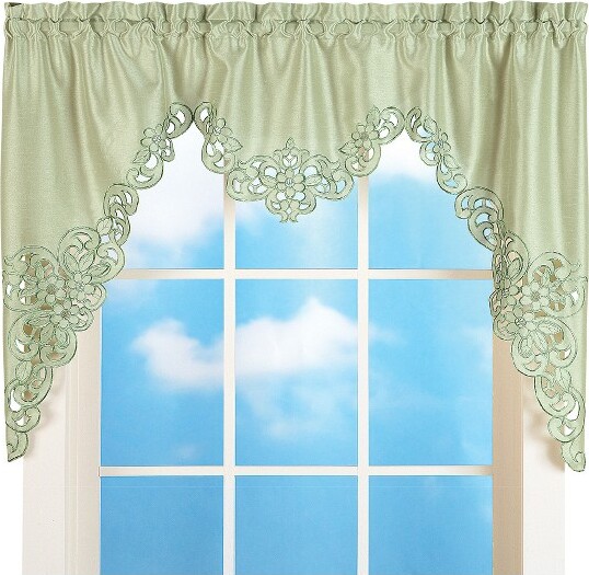 Collections Etc. Collections Etc Elegant Scroll Window Valance Sage