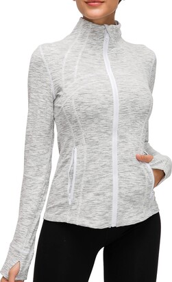 Lviefent Womens Lightweight Full Zip Running Track BBL Jacket Workout Slim  Fit Yoga Sportwear with Thumb Holes (Apricot, X-Small) at  Women's  Clothing store