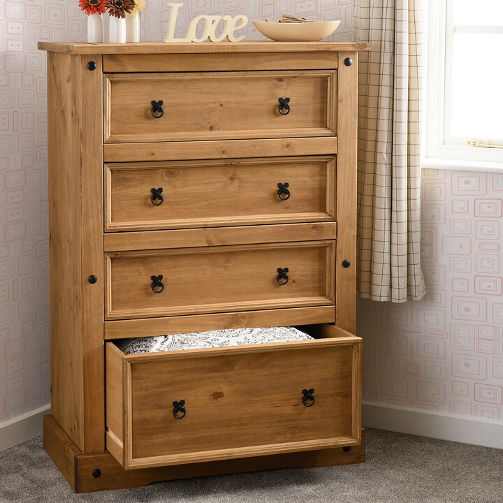 Dunelm Corona 4 Drawer Chest, Pine Natural ShopStyle