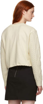 3.1 Phillip Lim Off-White Panelled Cable Knit Sweatshirt