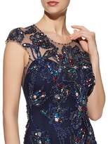 Thumbnail for your product : Jenny Packham Cap Sleeve Beaded Gown