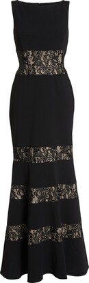 Vince Camuto Lace Panel Trumpet Gown