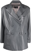 Thumbnail for your product : Manokhi Double-Breasted Leather Blazer