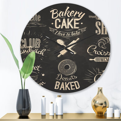 East Urban Home Bakery Characters - Modern Wood Wall Clock