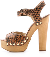 Thumbnail for your product : Michael Kors Collection Annabell Snakeskin Clog Sandals