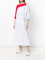 Thumbnail for your product : Chalayan panelled draped striped midi dress