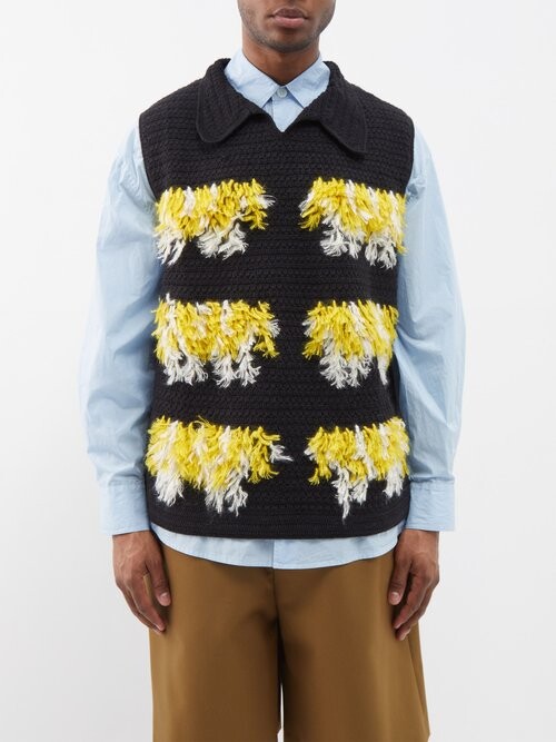 Baran Cotton-blend Namacheko Sweater - Fringe-trim Vest ShopStyle